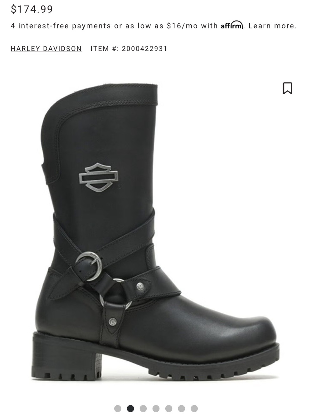 HARLEY DAVIDSON WOMEN'S SIZE 7 M 9.5" MOTORCYCLE BOOTS - ROUND TOE BLACK LEATHER - Picture 12 of 15